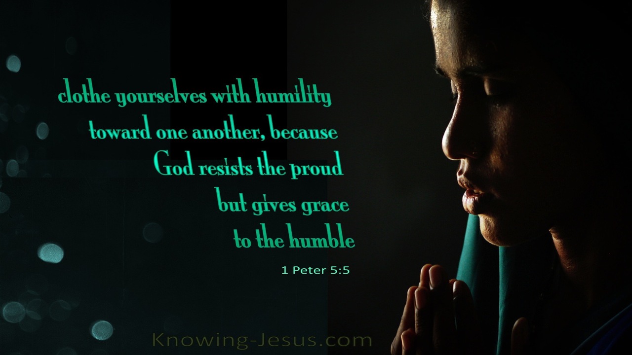 1 Peter 5:5 God Gives Grace To The Humble (green)